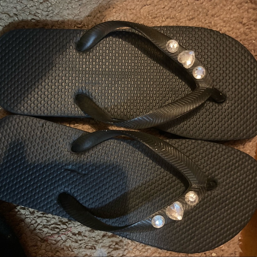 Black flip flops